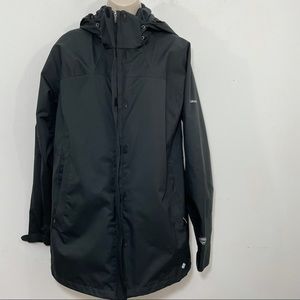Columbia women’s 3 in 1 interchange coat parka black out side shell hood xlarge